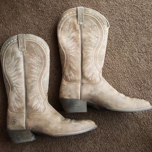 Light Brown Leather Cowboy Styled Boots